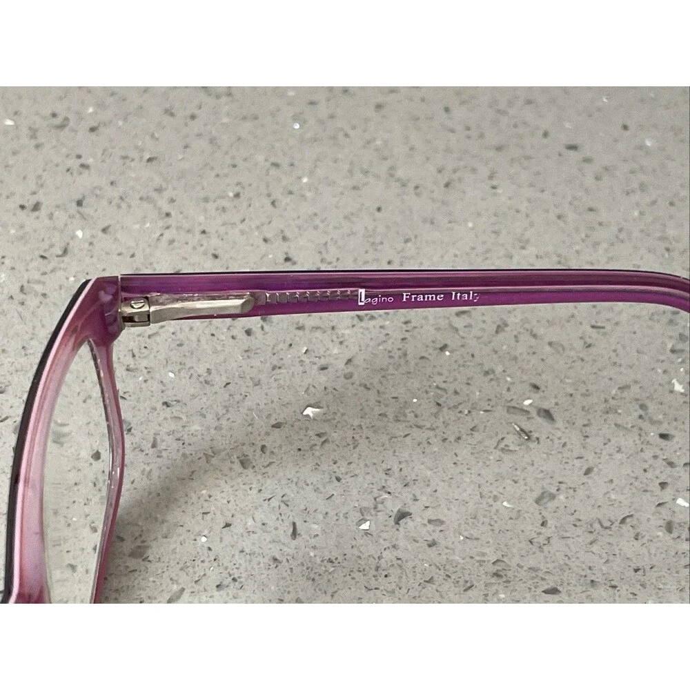 Lagino ET3824 Eyeglasses Frames ONLY 47-17-130 - Italy purple full rim rectangle